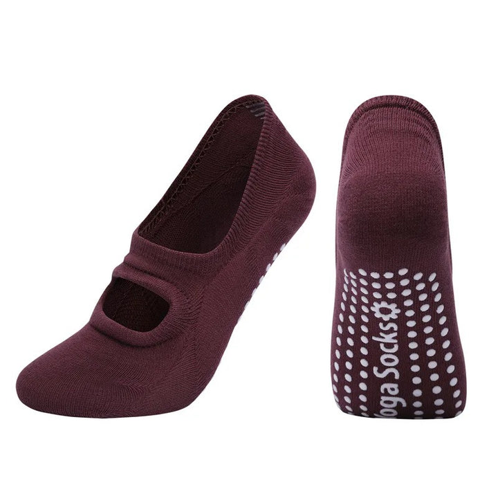 גרבי יוגה אנטי-החלקה סיליקון EU 35-42 לנשים גרבי פילאטה ריקוד פנימי בלט כושר ספורט לכושר בחדר כושר