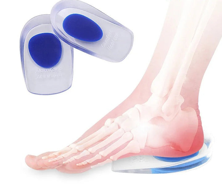 2 יחידות פדים לעקב סיליקון פלנטר פשיטיס גבר עקב סיליקון ג'ל כוסות עקב כאב עקב לנעליים פד סיליקון לרגל