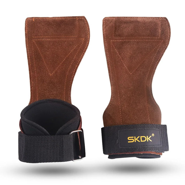 ידיות גימנסטיקה לגברים ונשים מעור פרה לשמירה על כף היד במהלך אימון כושר כפפות עם עטיפות מפרק היד ציוד