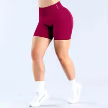 שורטס  חזה נמוך שורטס יוגה ללא תפרים סקראנץ' באם שורטס גימנסיה נשים אימון בייקר מתיחה קצרה