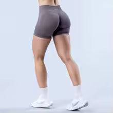 שורטס  חזה נמוך שורטס יוגה ללא תפרים סקראנץ' באם שורטס גימנסיה נשים אימון בייקר מתיחה קצרה